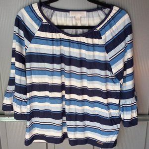 Michael Michael Kors striped scoop neck, 3/4 bell sleeve top